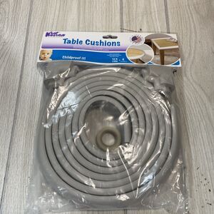 Table Cushion | Made in USA | 12 Feet + 4 Corners | Off White | Baby Proof Fu...